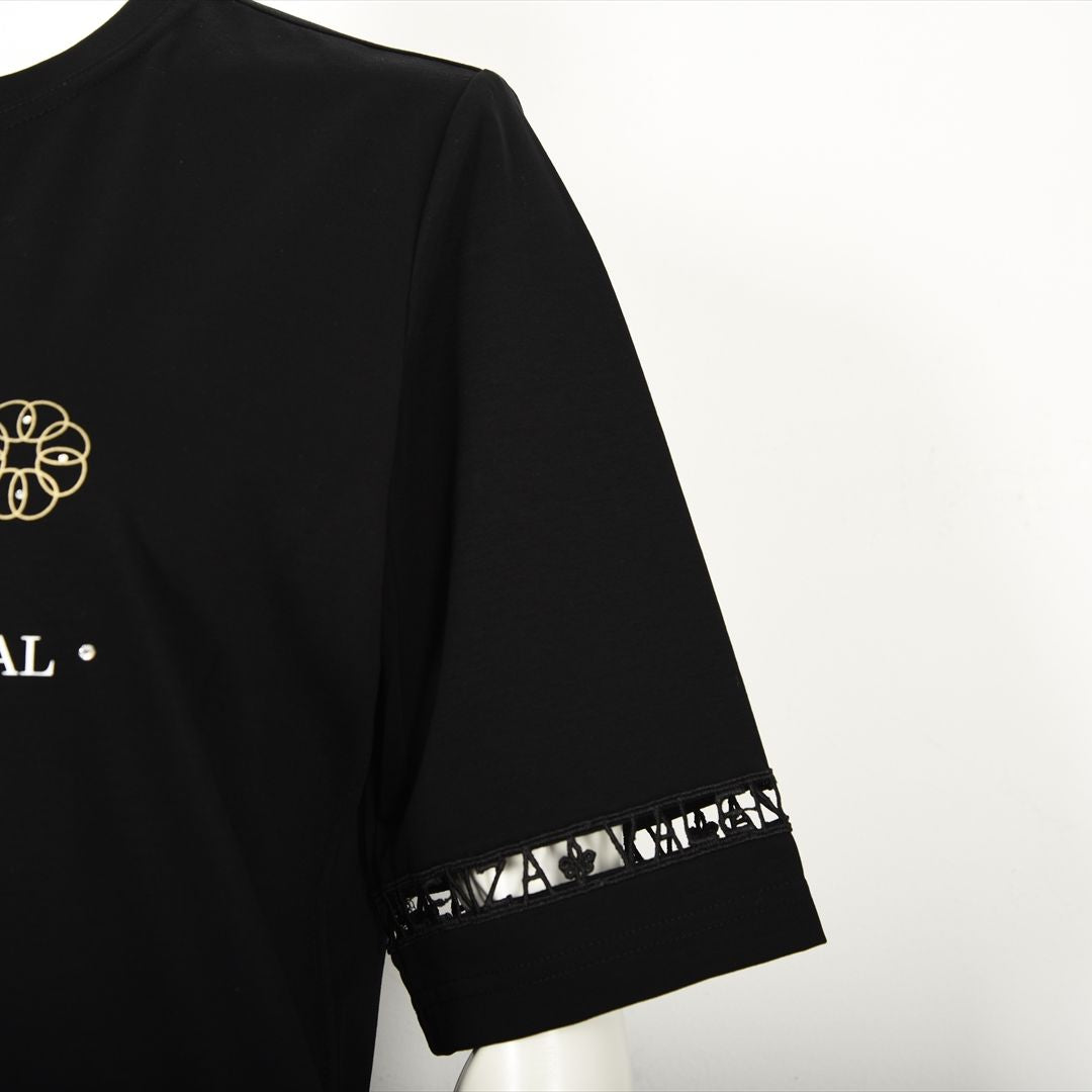 【Lサイズ】【はしごレース】花文様プリント　カットソー　VALENZA　5552529