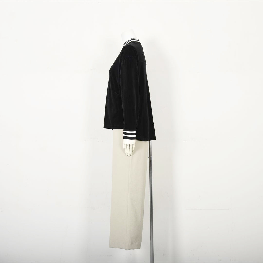 【上品な光沢】フロントモチーフ ストレッチベロアカットソー　VALENZA home　5352304