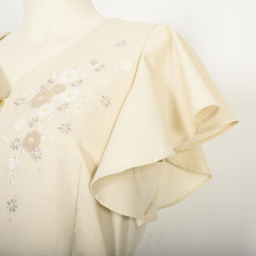 【Prototype】T/Cバニラン 袖フリル刺繍ワンピース　Dear Princess mieux 2049101