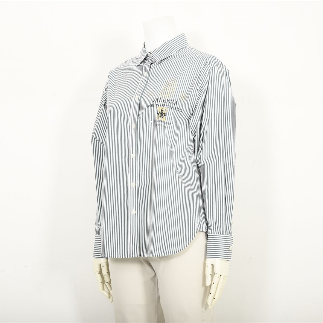 【Lサイズ】ストライプ　シャツブラウス　VALENZA　5551500