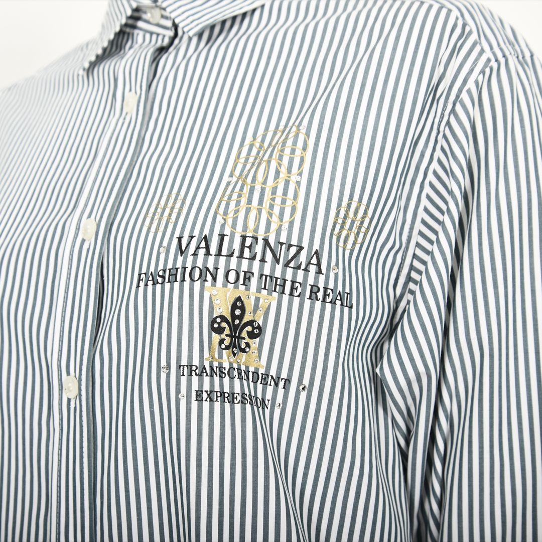 ストライプ　シャツブラウス　VALENZA　5151500