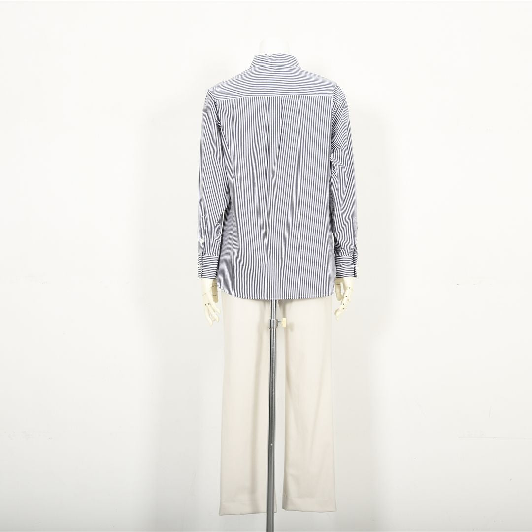 【Lサイズ】ストライプ　シャツブラウス　VALENZA　5551500
