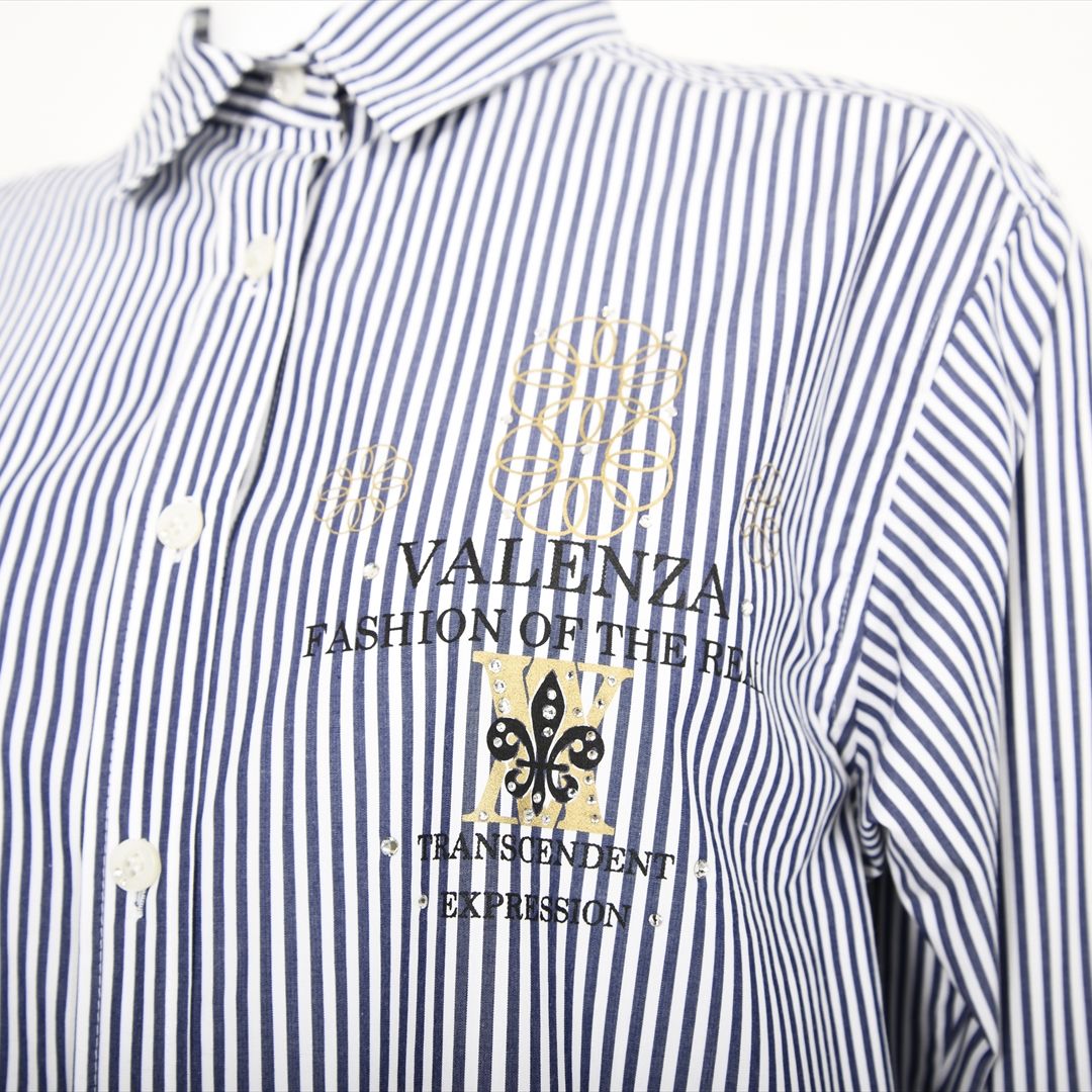 ストライプ　シャツブラウス　VALENZA　5151500