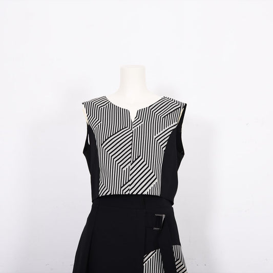 ジオメトリック　バックリボンブラウス　B DONNA　6051101