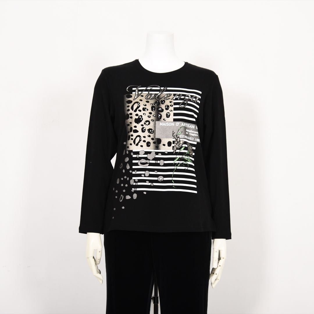 ヒョウ柄×ボーダー　プリントカットソー　VALENZA　5152607