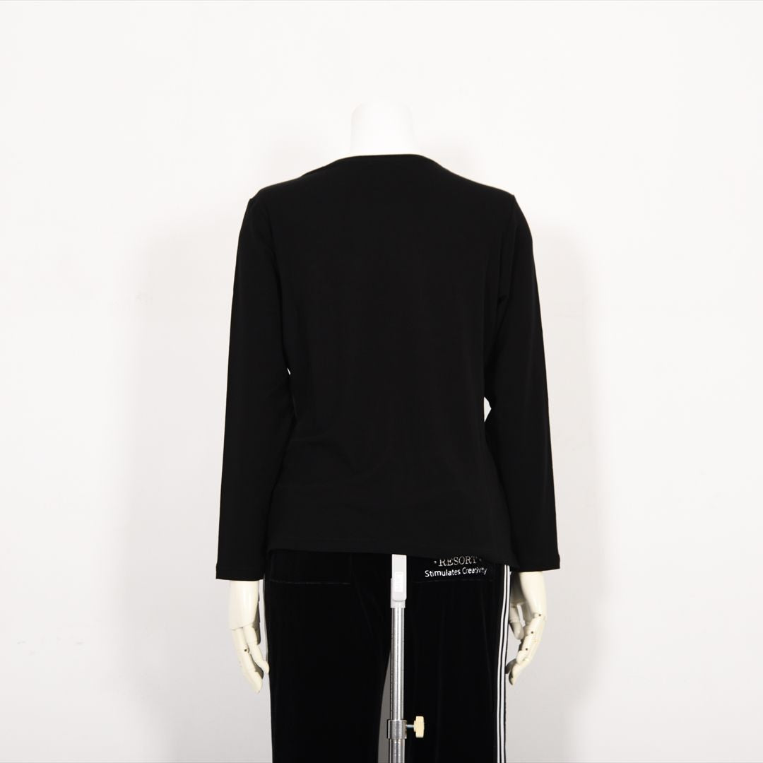 【Lサイズ】ヒョウ柄×ボーダー　プリントカットソー　VALENZA　5552607