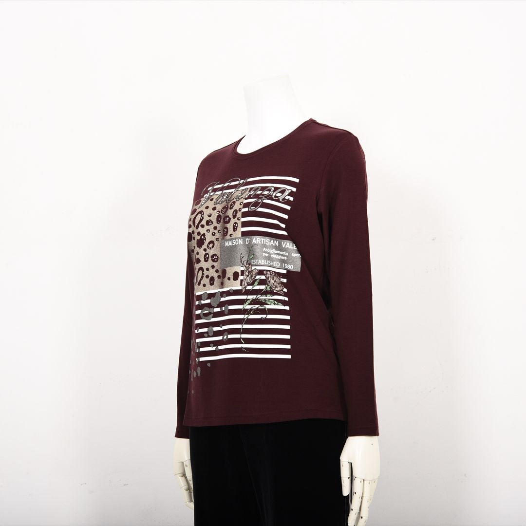 ヒョウ柄×ボーダー　プリントカットソー　VALENZA　5152607