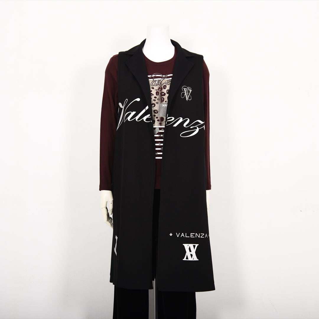 【Lサイズ】【レイヤードスタイルでオシャレ上級者♪】テーラードロングジレ　VALENZA　5557601