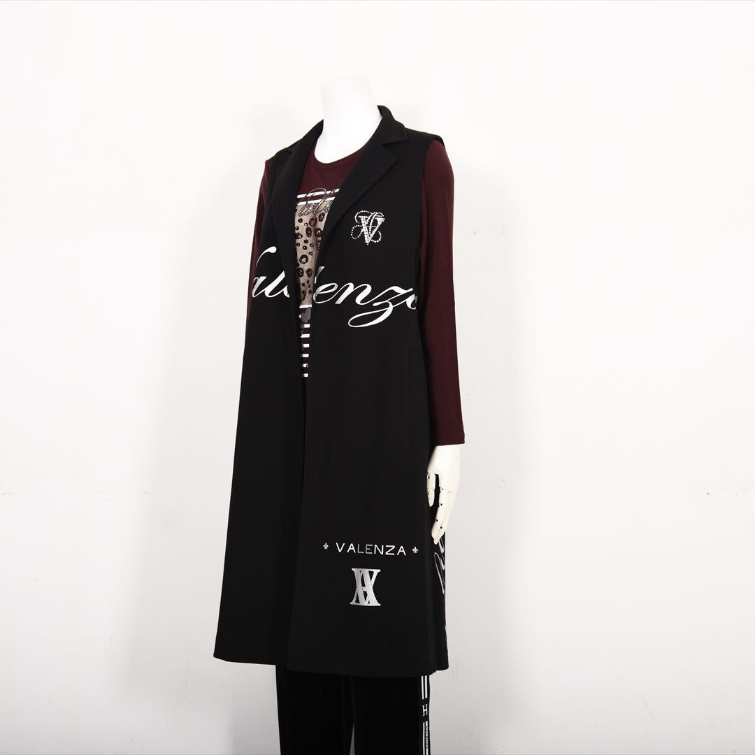 【Lサイズ】【レイヤードスタイルでオシャレ上級者♪】テーラードロングジレ　VALENZA　5557601