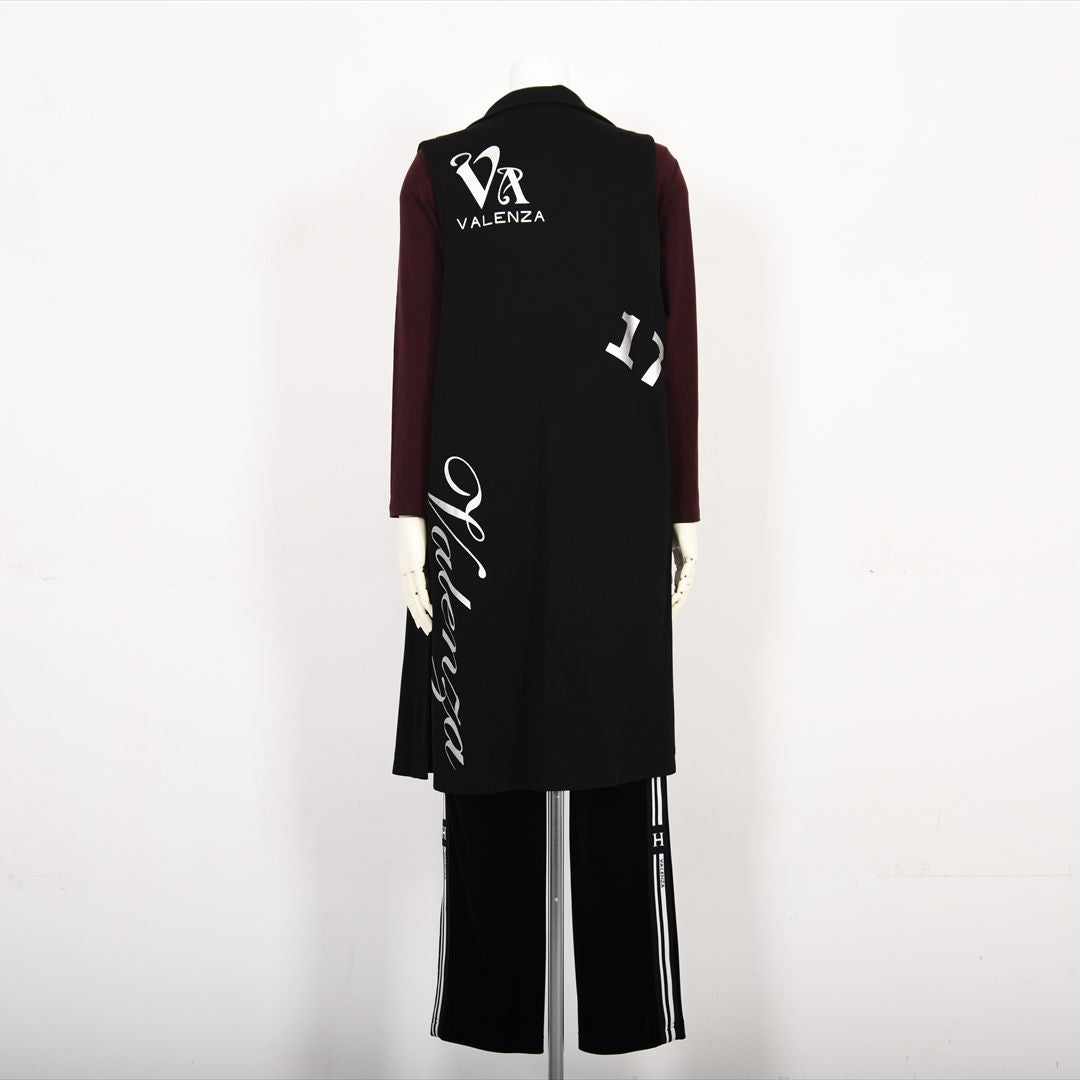 【Lサイズ】【レイヤードスタイルでオシャレ上級者♪】テーラードロングジレ　VALENZA　5557601