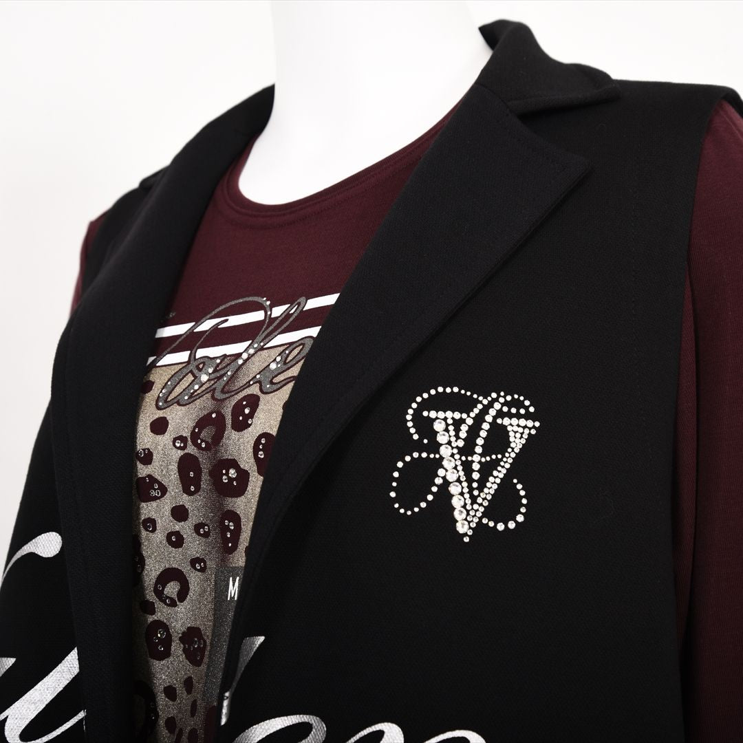 【Lサイズ】【レイヤードスタイルでオシャレ上級者♪】テーラードロングジレ　VALENZA　5557601