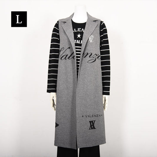 【Lサイズ】【レイヤードスタイルでオシャレ上級者♪】テーラードロングジレ　VALENZA　5557601