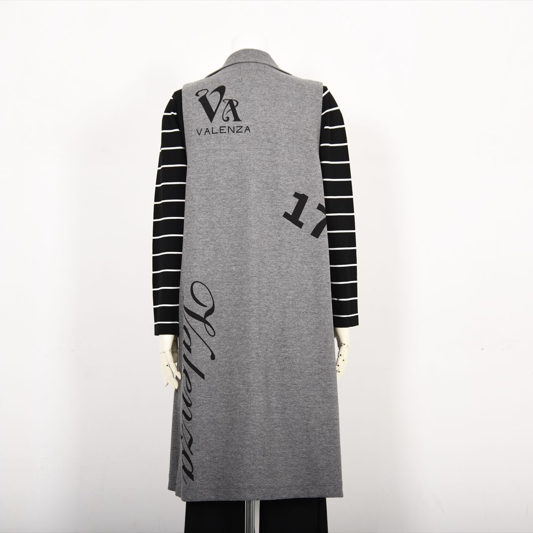 【Lサイズ】【レイヤードスタイルでオシャレ上級者♪】テーラードロングジレ　VALENZA　5557601