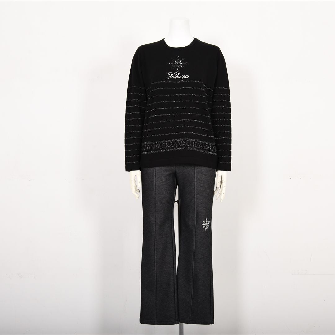 ラメボーダー　ニット　VALENZA　5153607