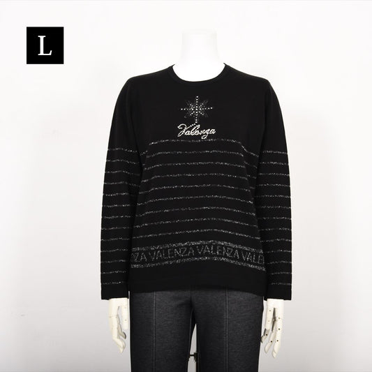 【Lサイズ】ラメボーダー　ニット　VALENZA　5553607