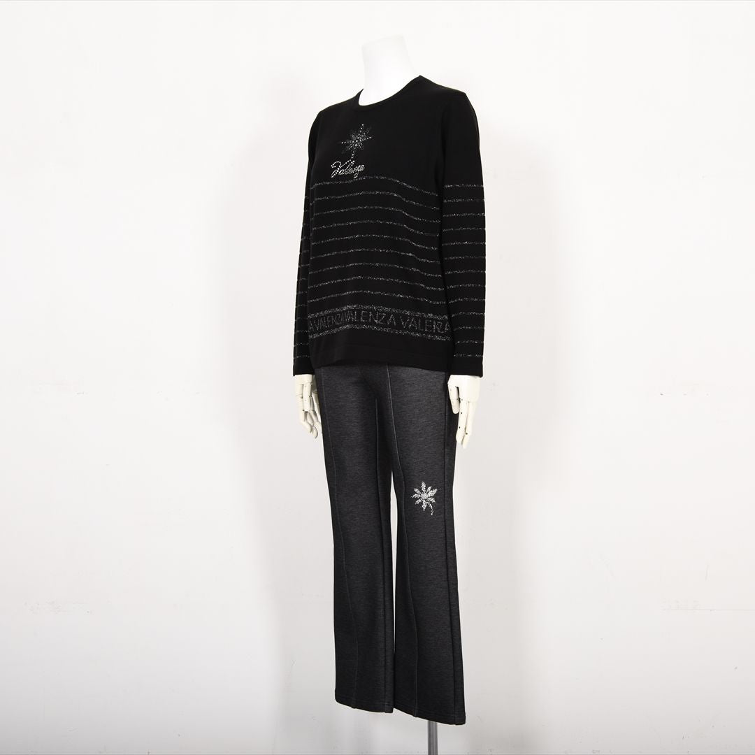 ラメボーダー　ニット　VALENZA　5153607