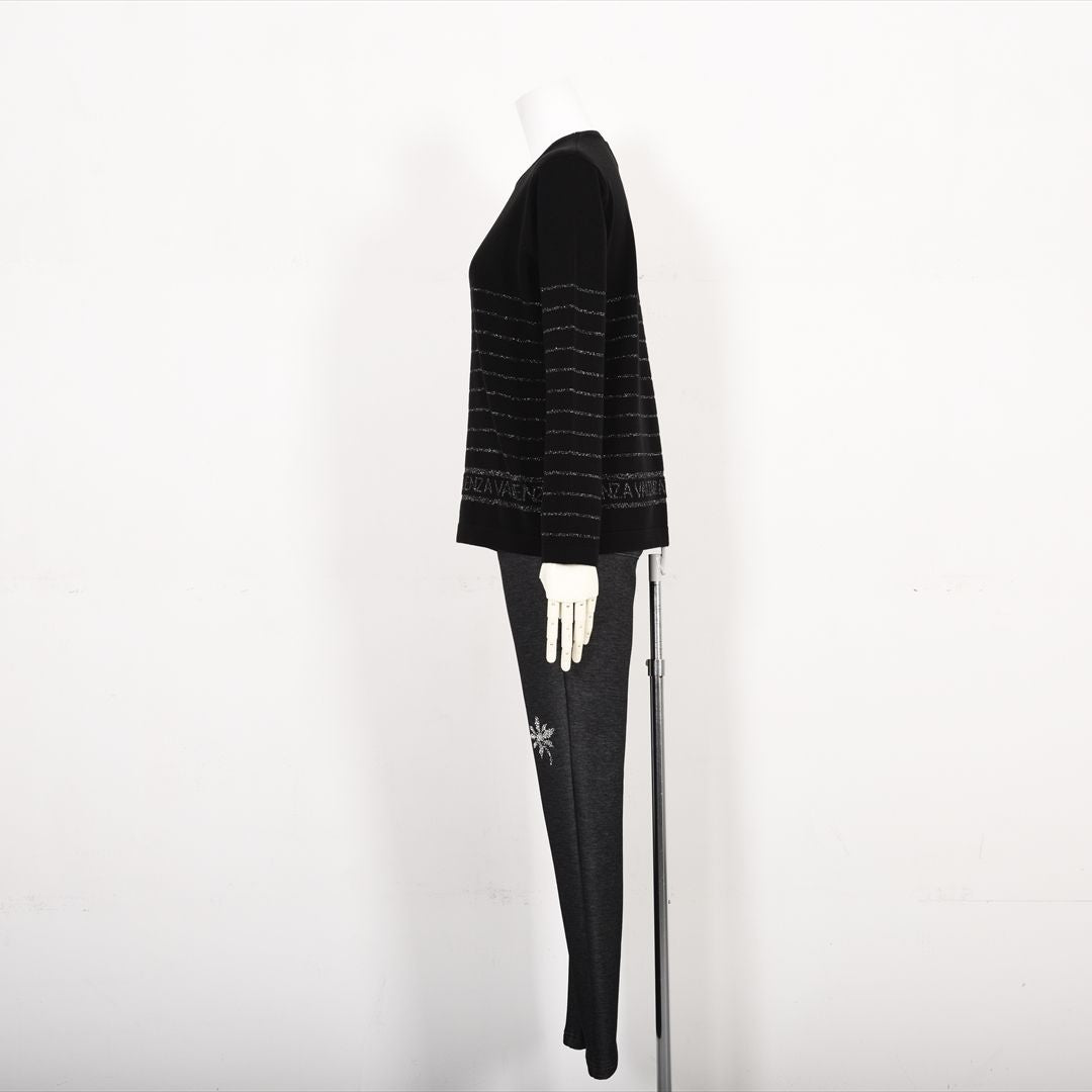 【Lサイズ】ラメボーダー　ニット　VALENZA　5553607