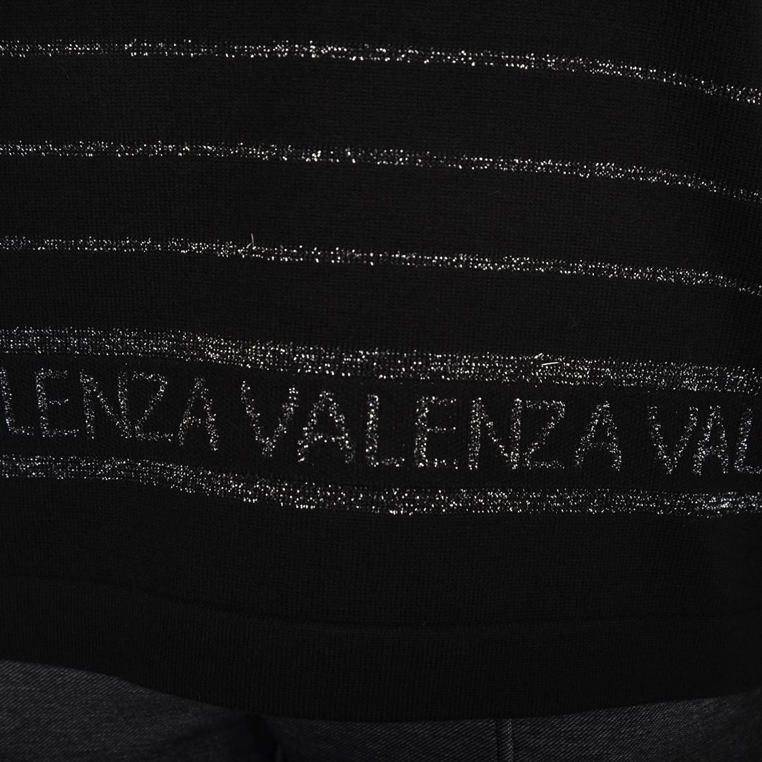 【Lサイズ】ラメボーダー　ニット　VALENZA　5553607