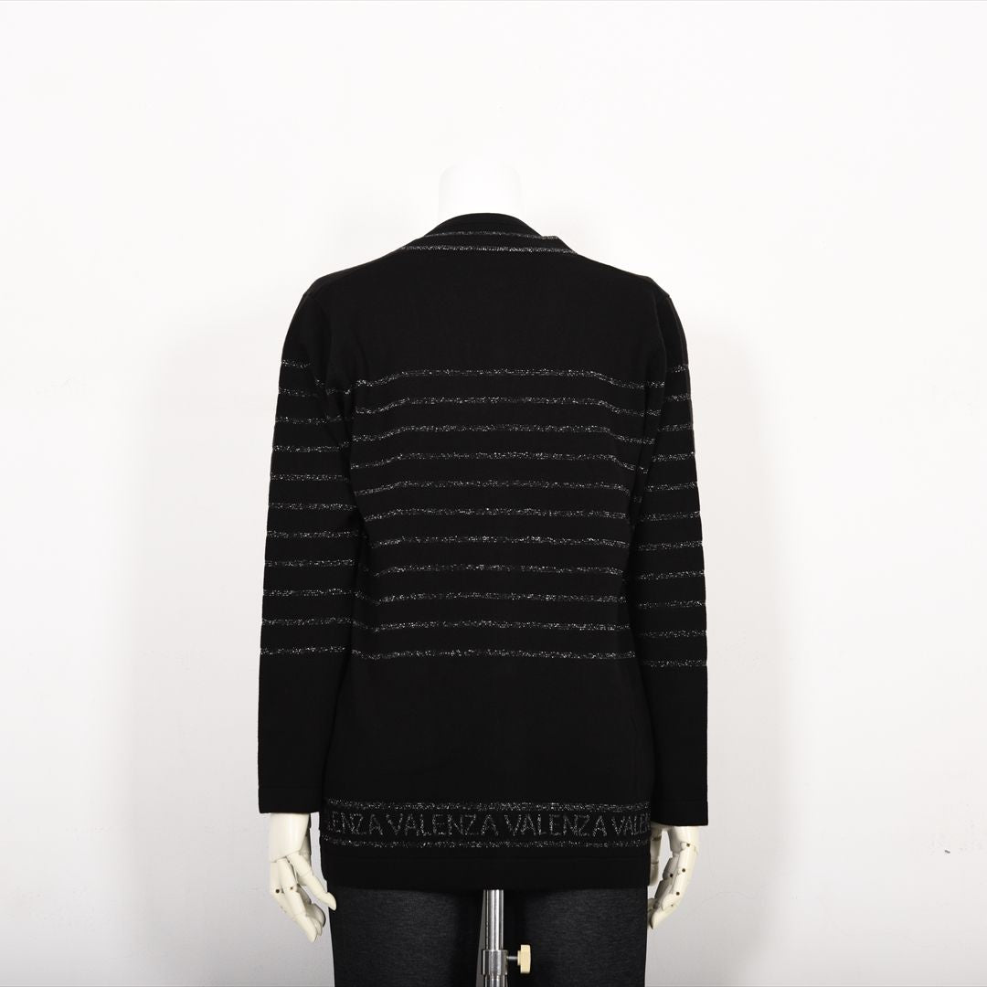 【Lサイズ】ラメボーダー　ニットカーディガン　VALENZA　5553605