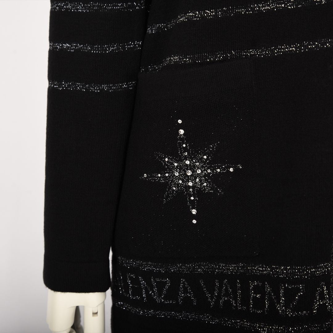 【Lサイズ】ラメボーダー　ニットカーディガン　VALENZA　5553605