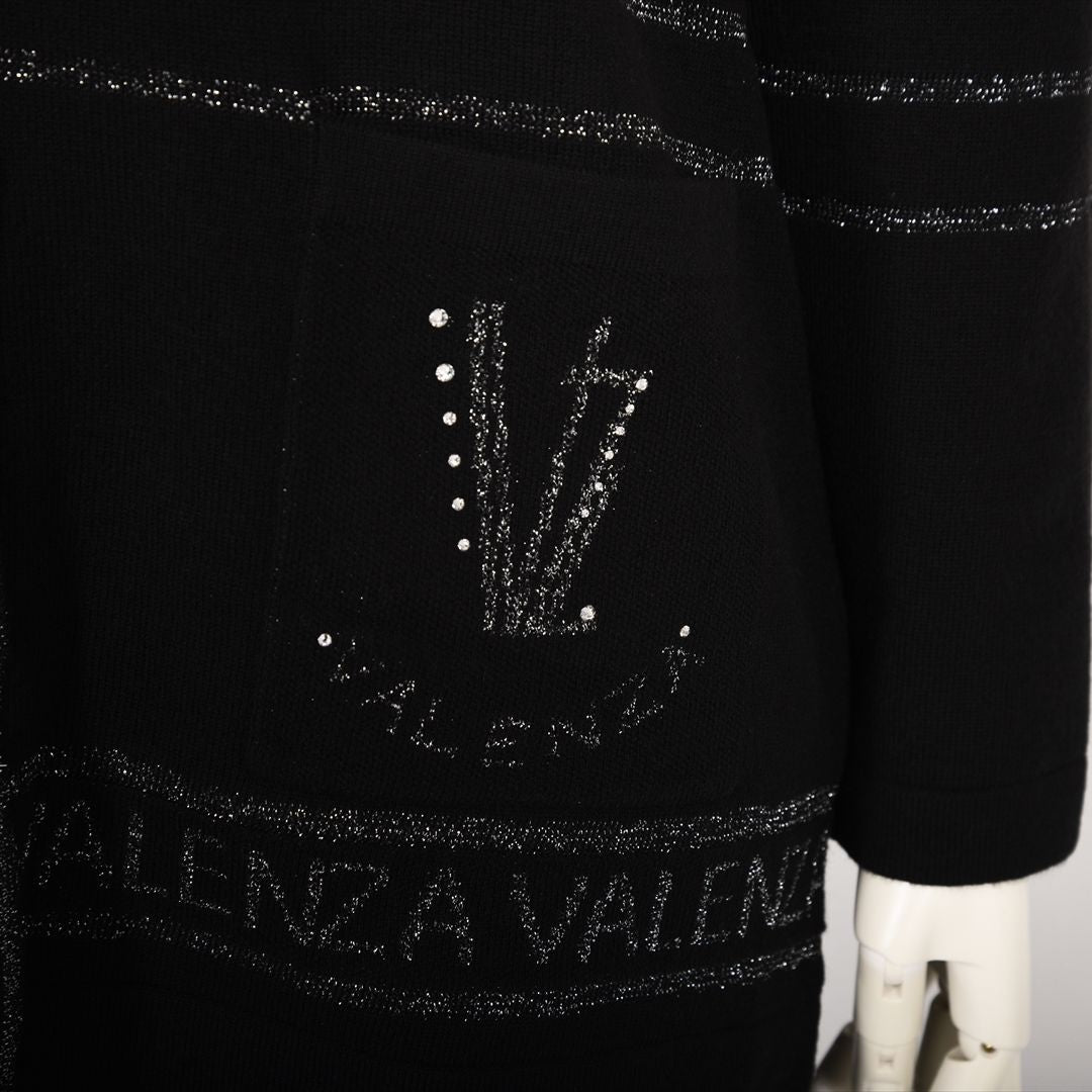 【Lサイズ】ラメボーダー　ニットカーディガン　VALENZA　5553605