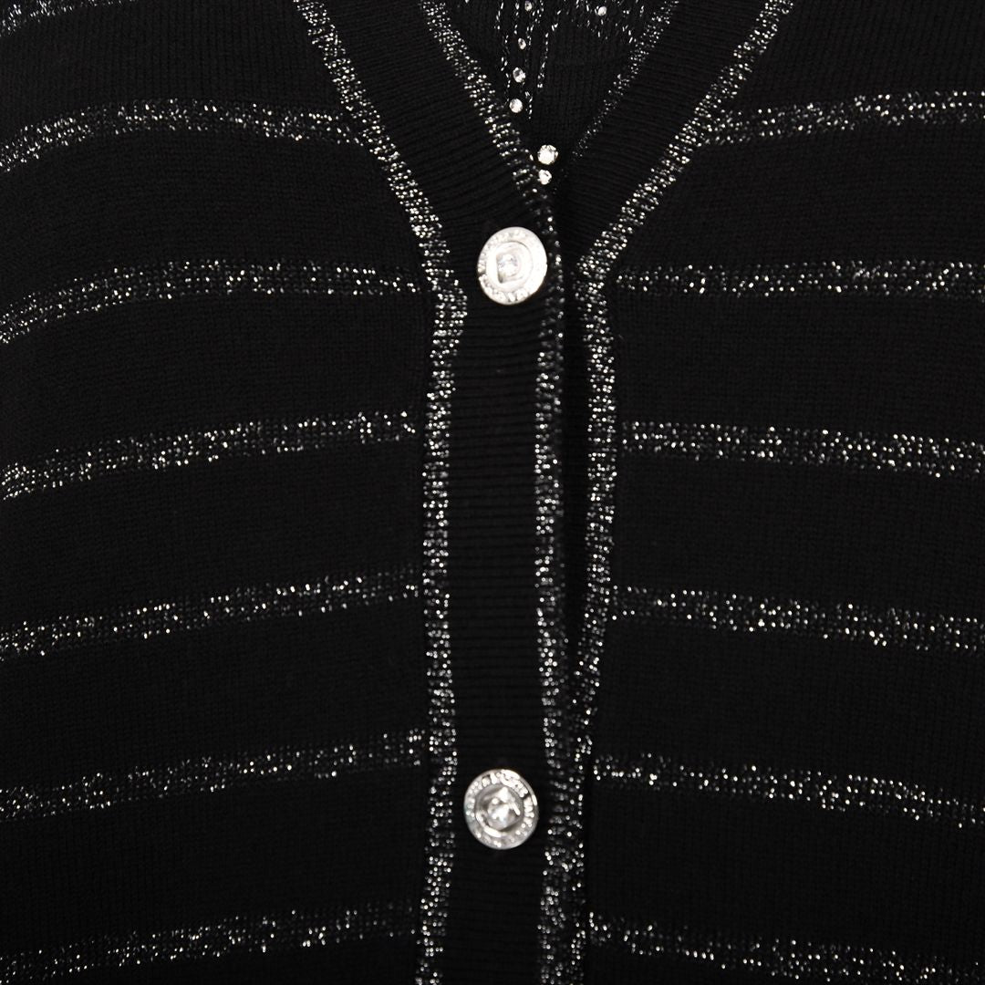 【Lサイズ】ラメボーダー　ニットカーディガン　VALENZA　5553605