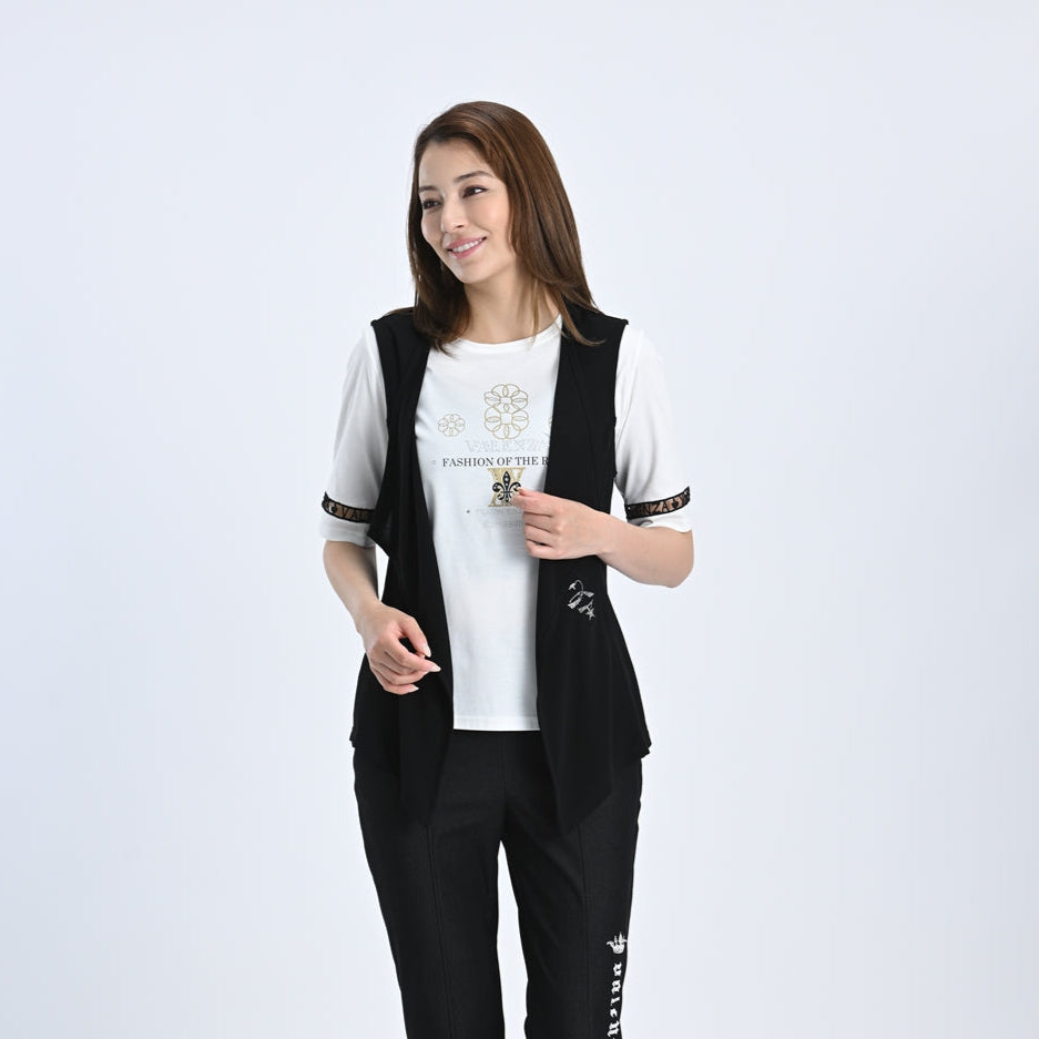 【Lサイズ】【涼感紀行】スターライトモチーフ　カットソージレ　VALENZA　5552519