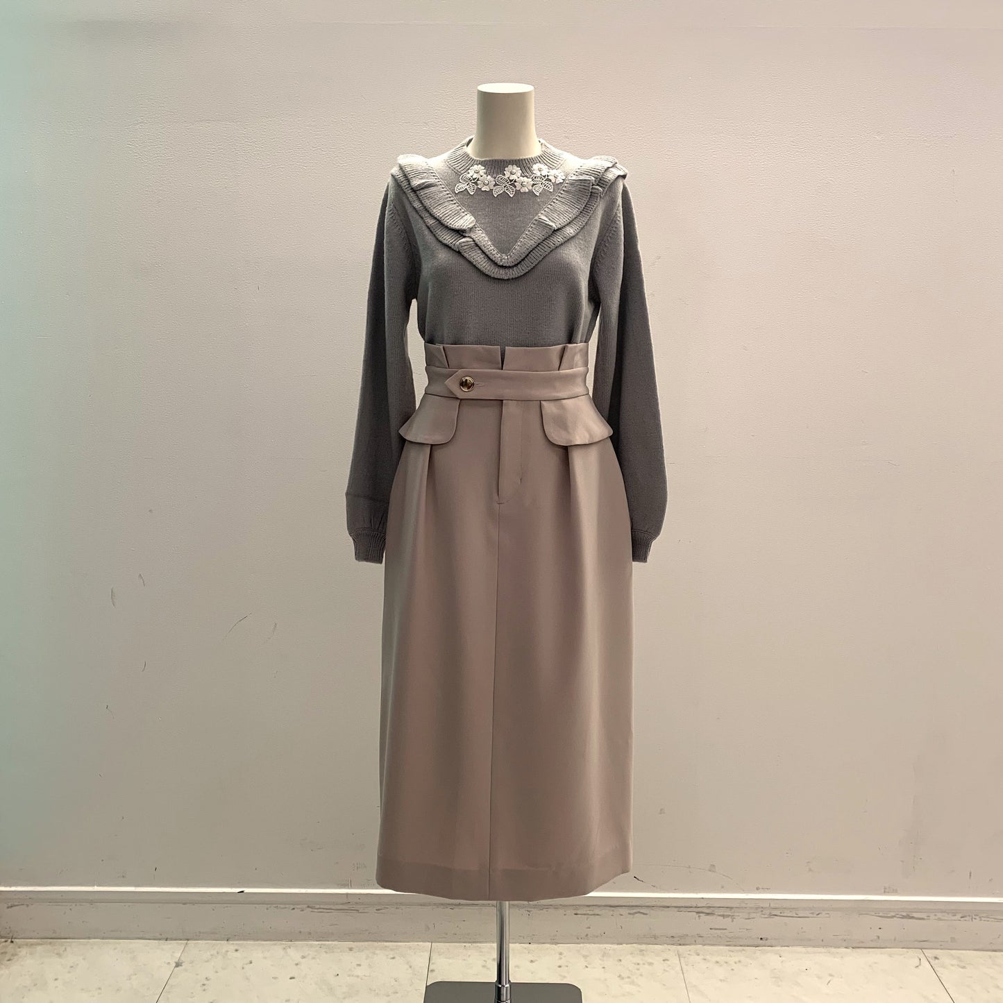 【OUTLET】ウール混フラワーフリルニット　Dear Princess　3033106