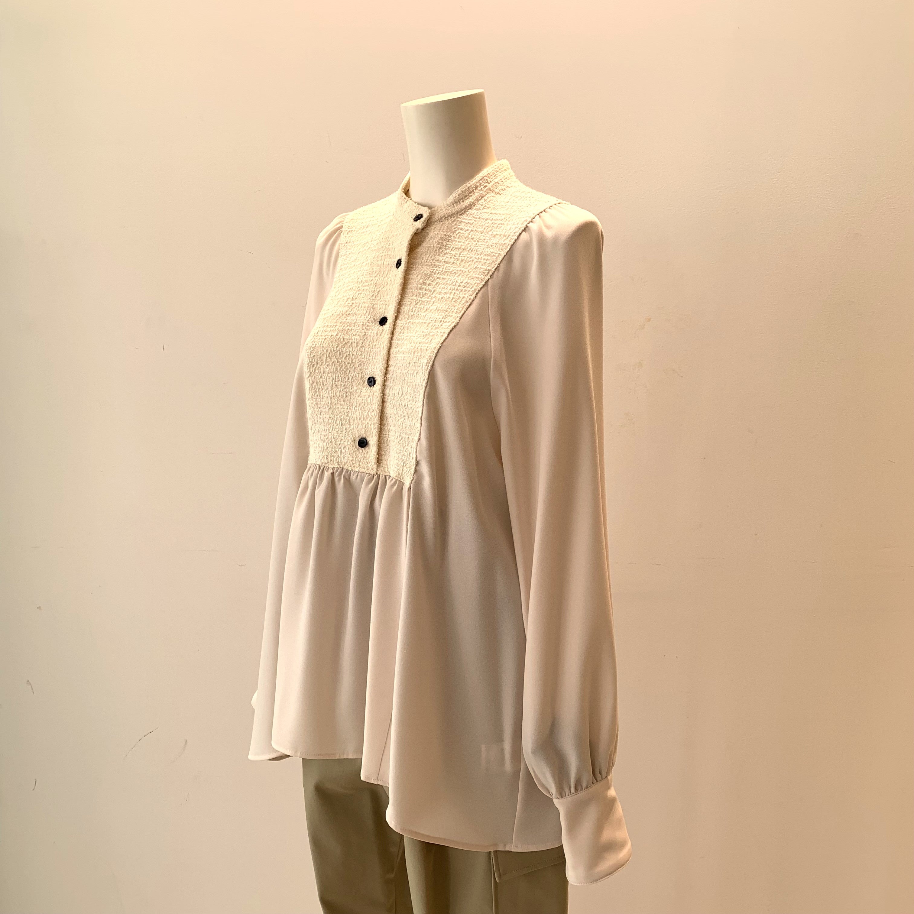 PEREMANENTE ペルマネンテ ブラウス&パンツ ピュアミールジョーゼットストレッチ ブラウス B DONNA 6031109