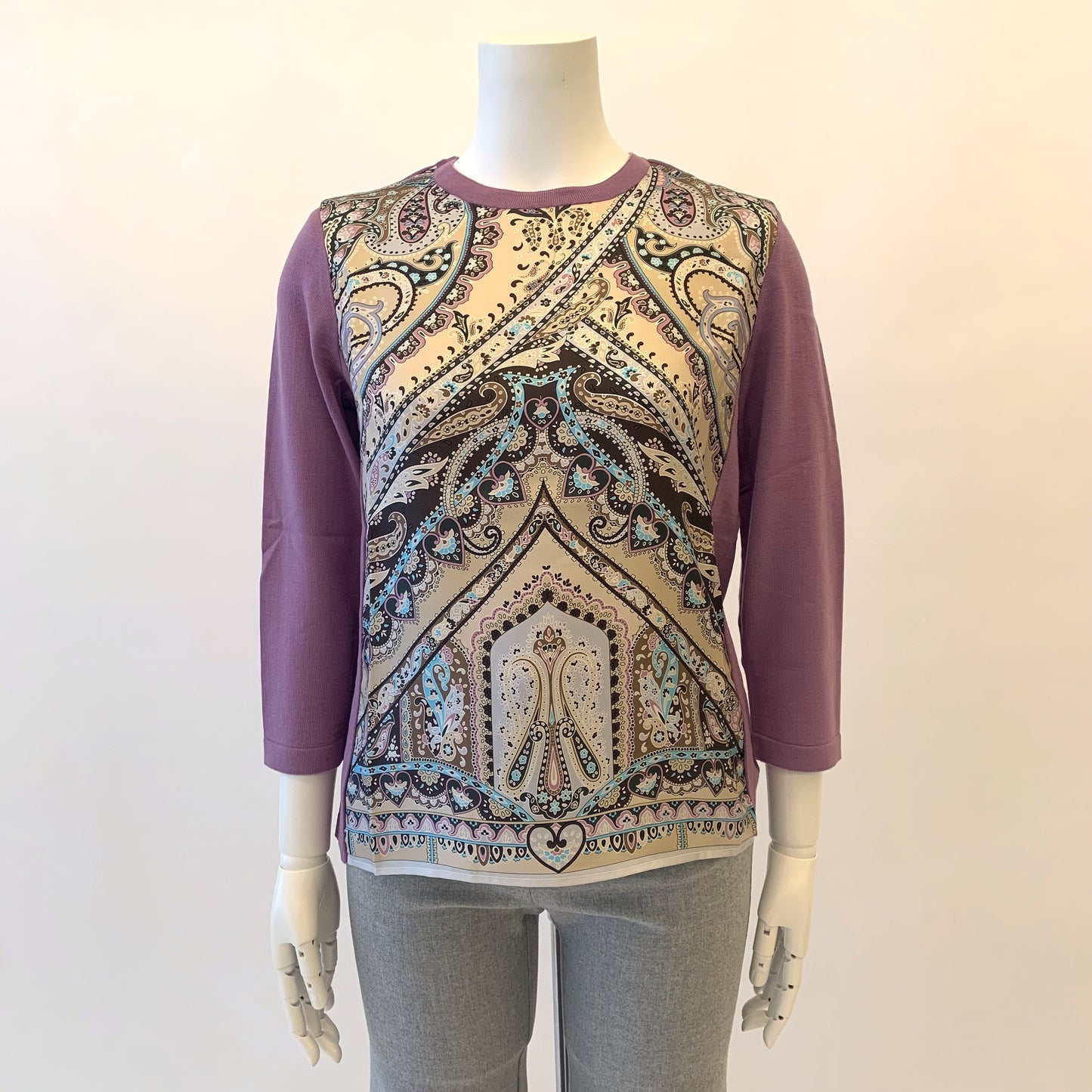 【イタリア素材】【日本製】G.BINDAシルクプリント　プルオーバー　MIMO MODA　2533060