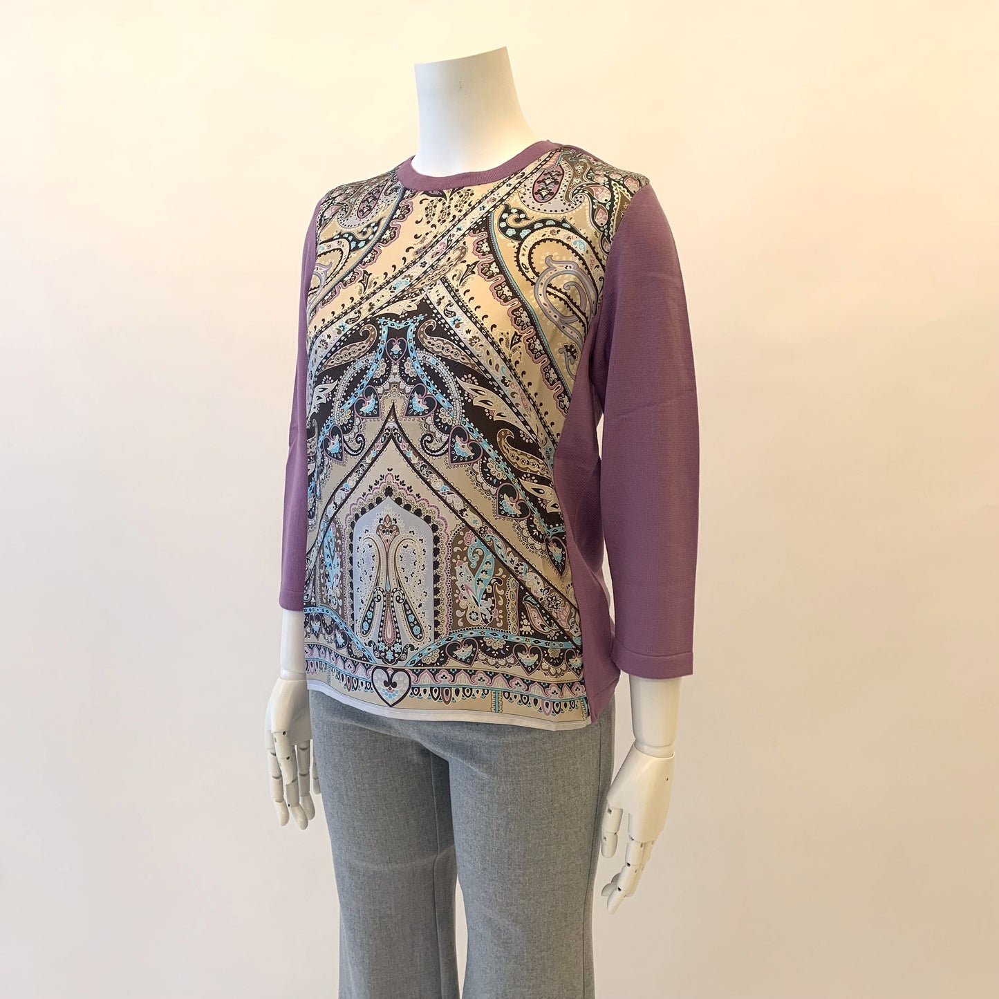 【イタリア素材】【日本製】G.BINDAシルクプリント　プルオーバー　MIMO MODA　2533060