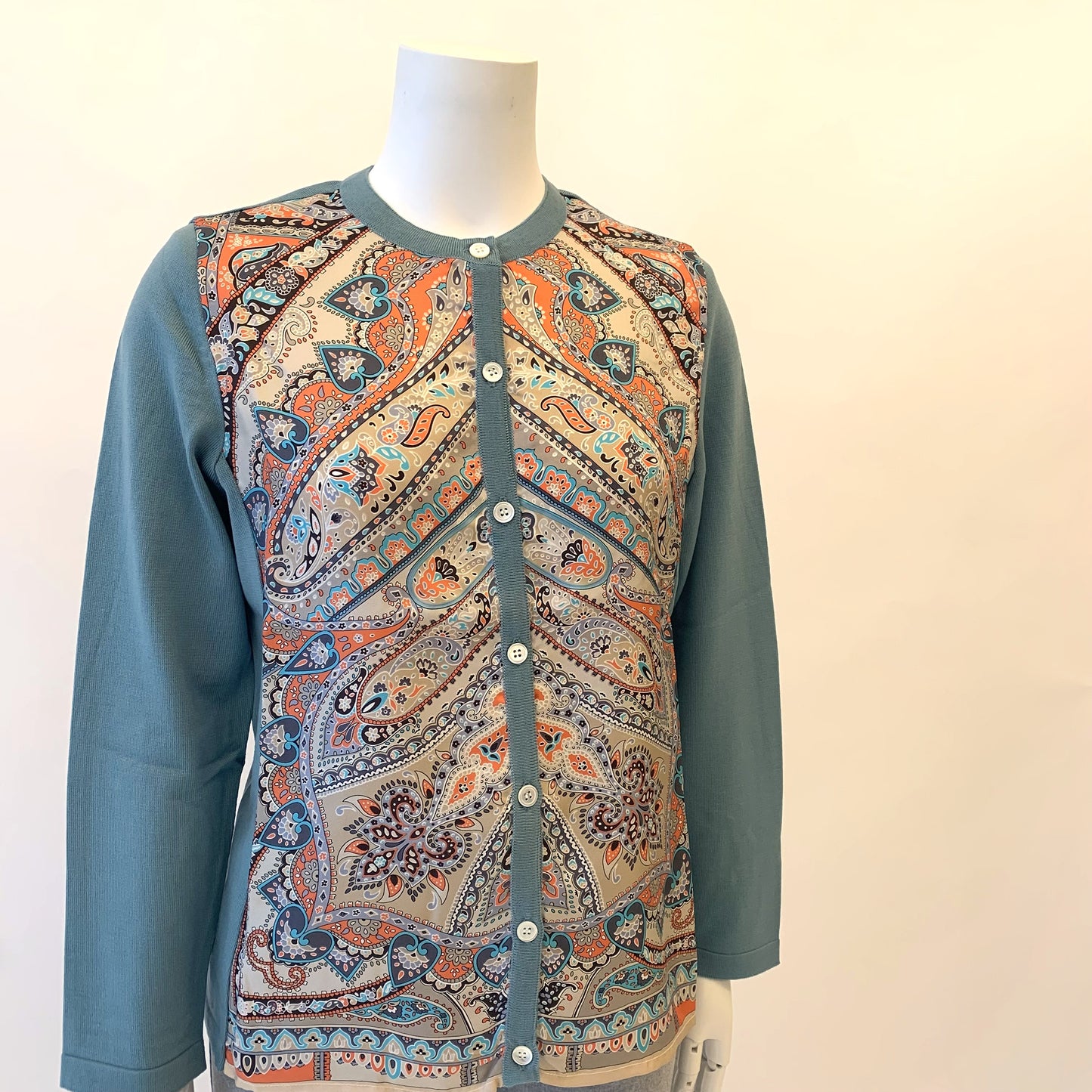 【イタリア素材】【日本製】G.BINDAシルクプリント　カーディガン　MIMO MODA　2533061