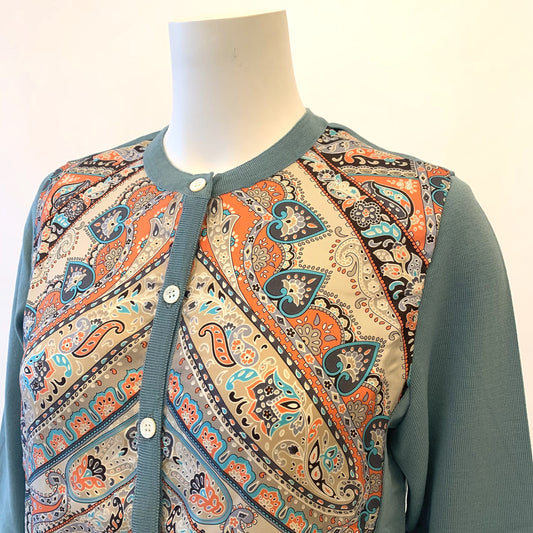 【イタリア素材】【日本製】G.BINDAシルクプリント　カーディガン　MIMO MODA　2533061