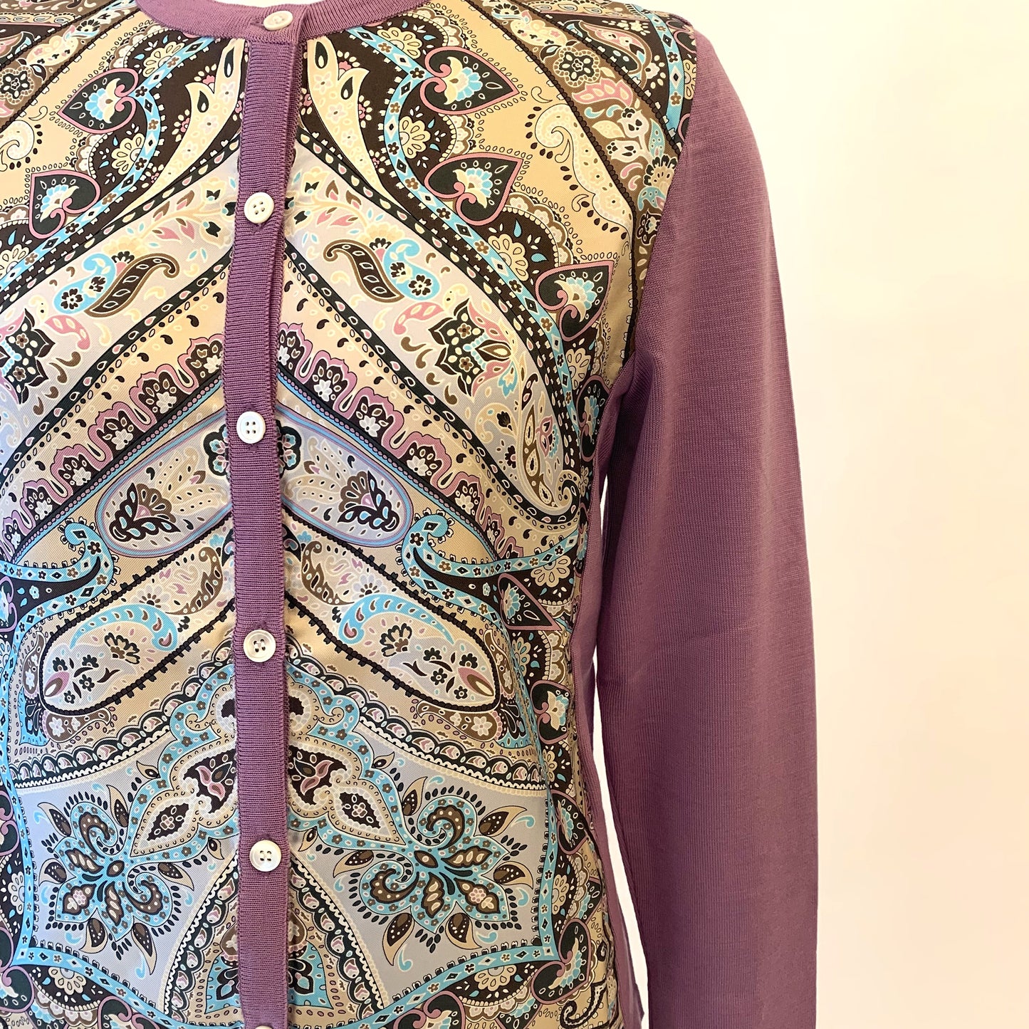 【イタリア素材】【日本製】G.BINDAシルクプリント　カーディガン　MIMO MODA　2533061