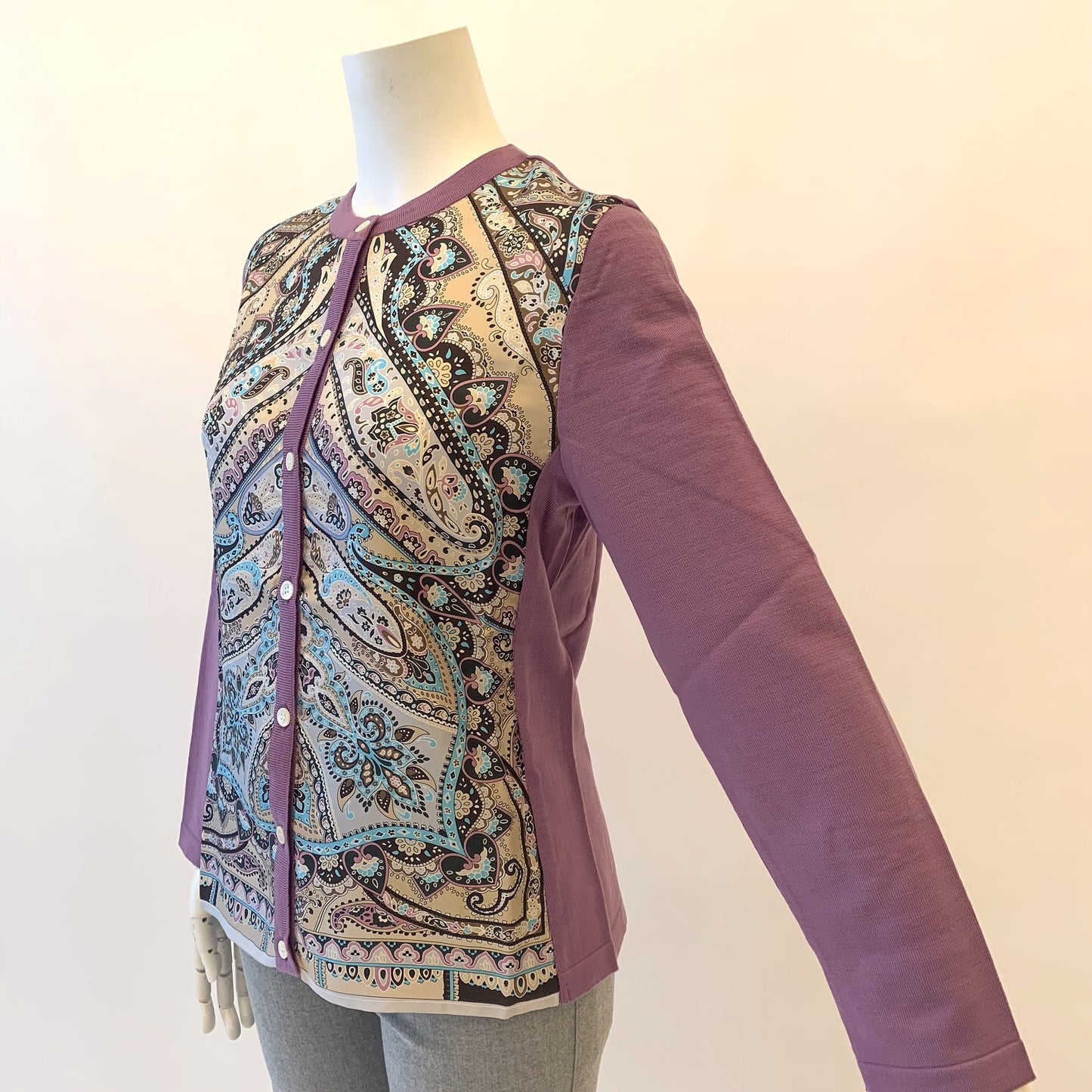 【イタリア素材】【日本製】G.BINDAシルクプリント　カーディガン　MIMO MODA　2533061