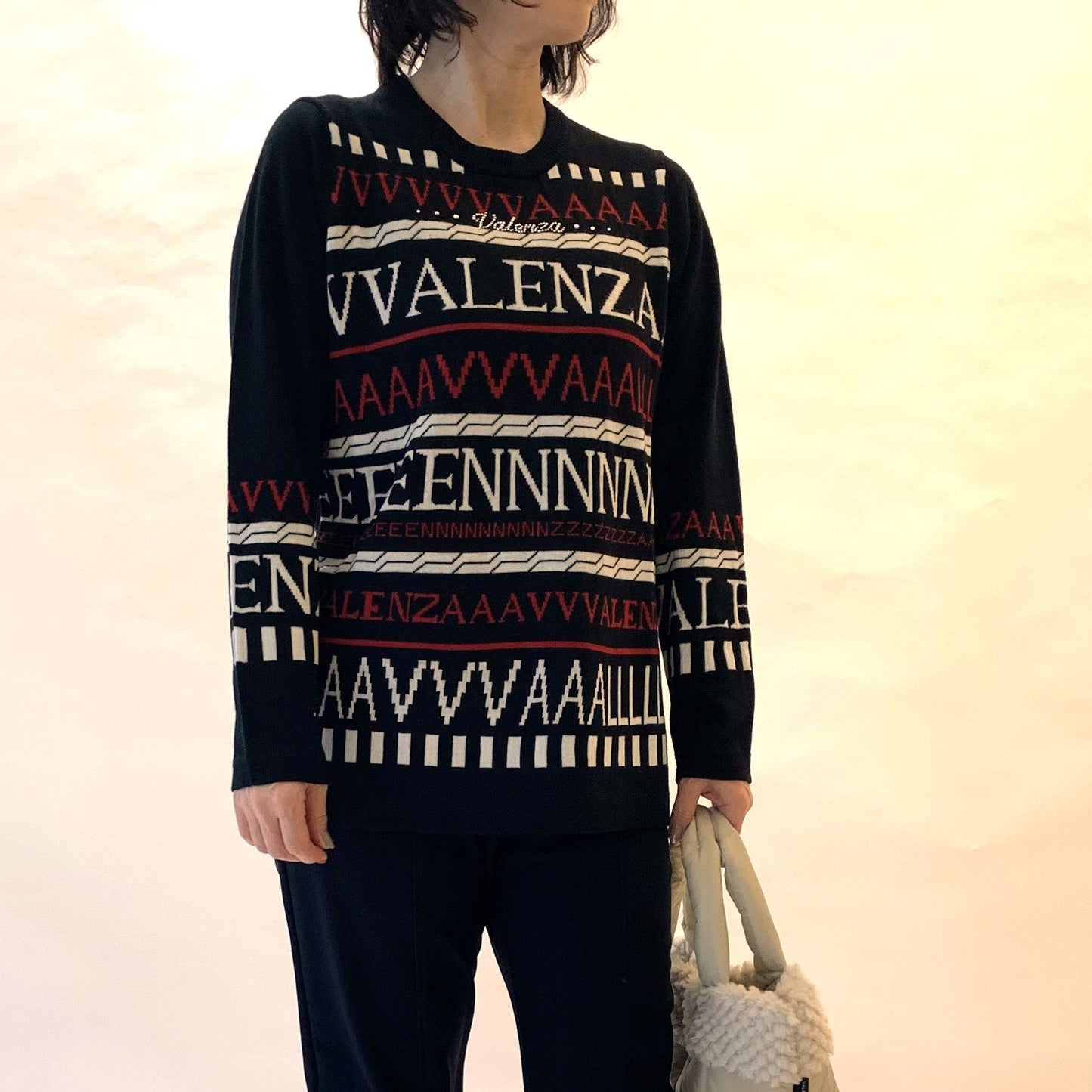 【OUTLET】クルーネック　ジャガードプルオーバー　 VALENZA　5133704