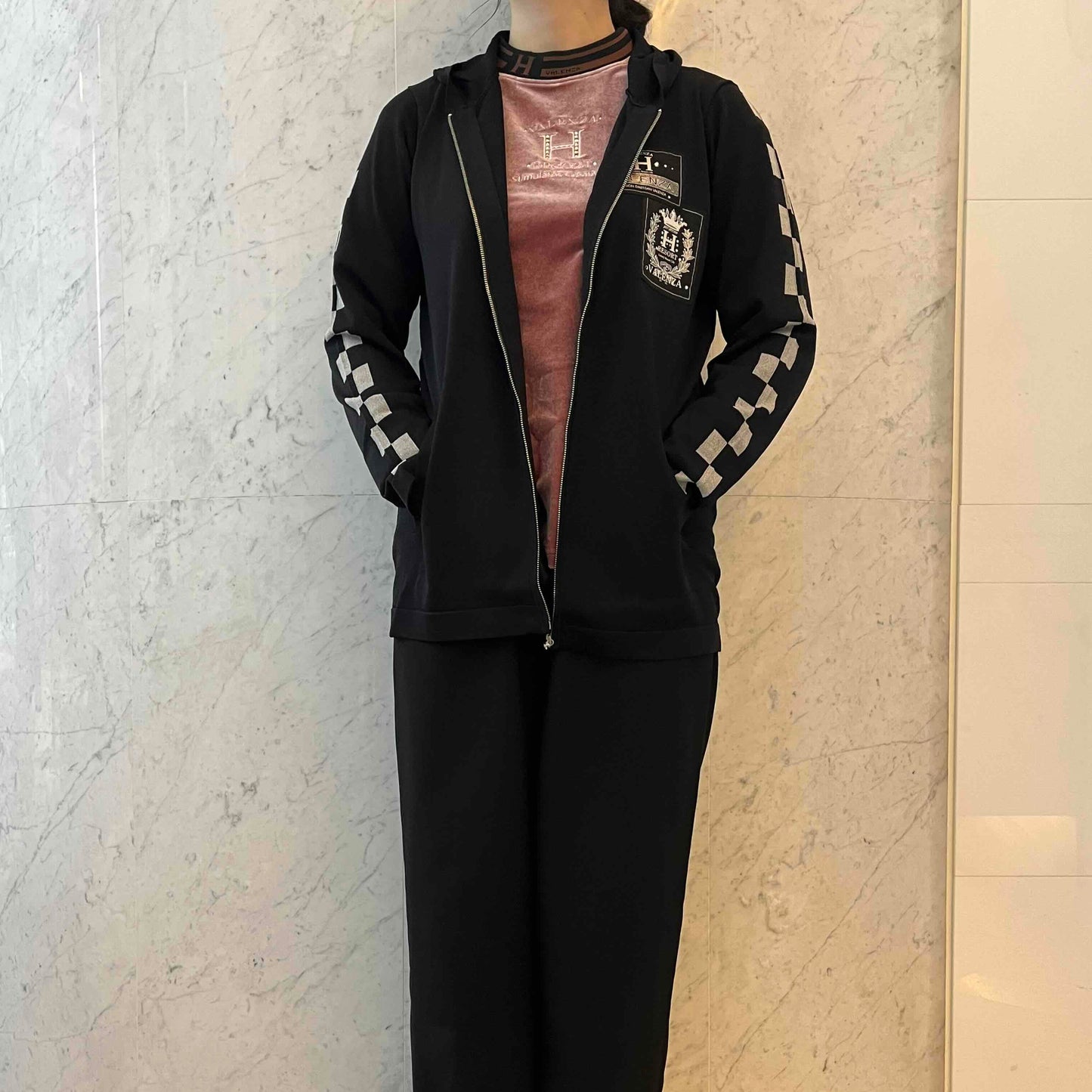 ブロックチェック フルジップパーカー　VALENZA home　5353300