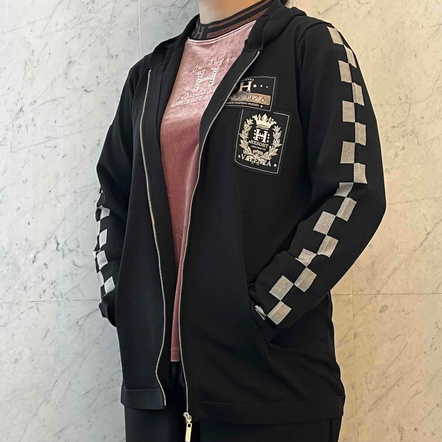 ブロックチェック フルジップパーカー　VALENZA home　5353300