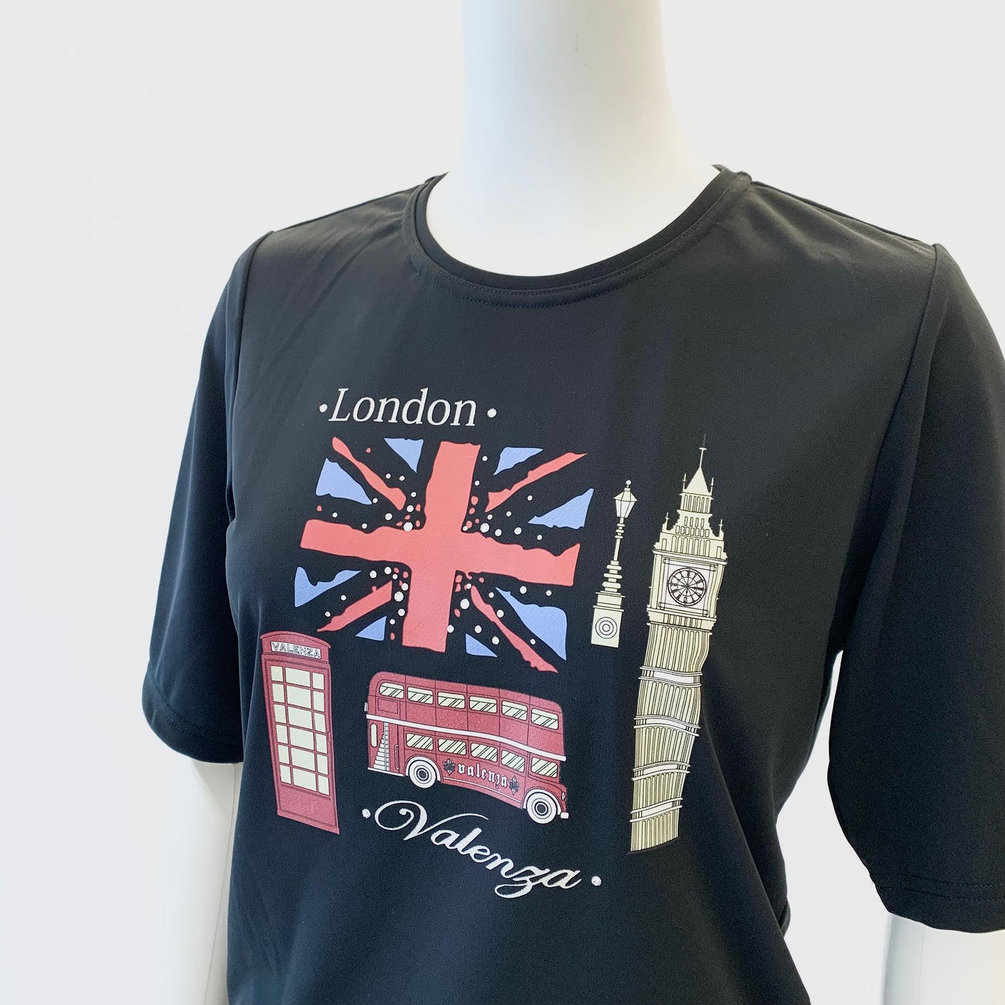 Londonフロントプリント　5分袖　カットソー　VALENZA　5142548