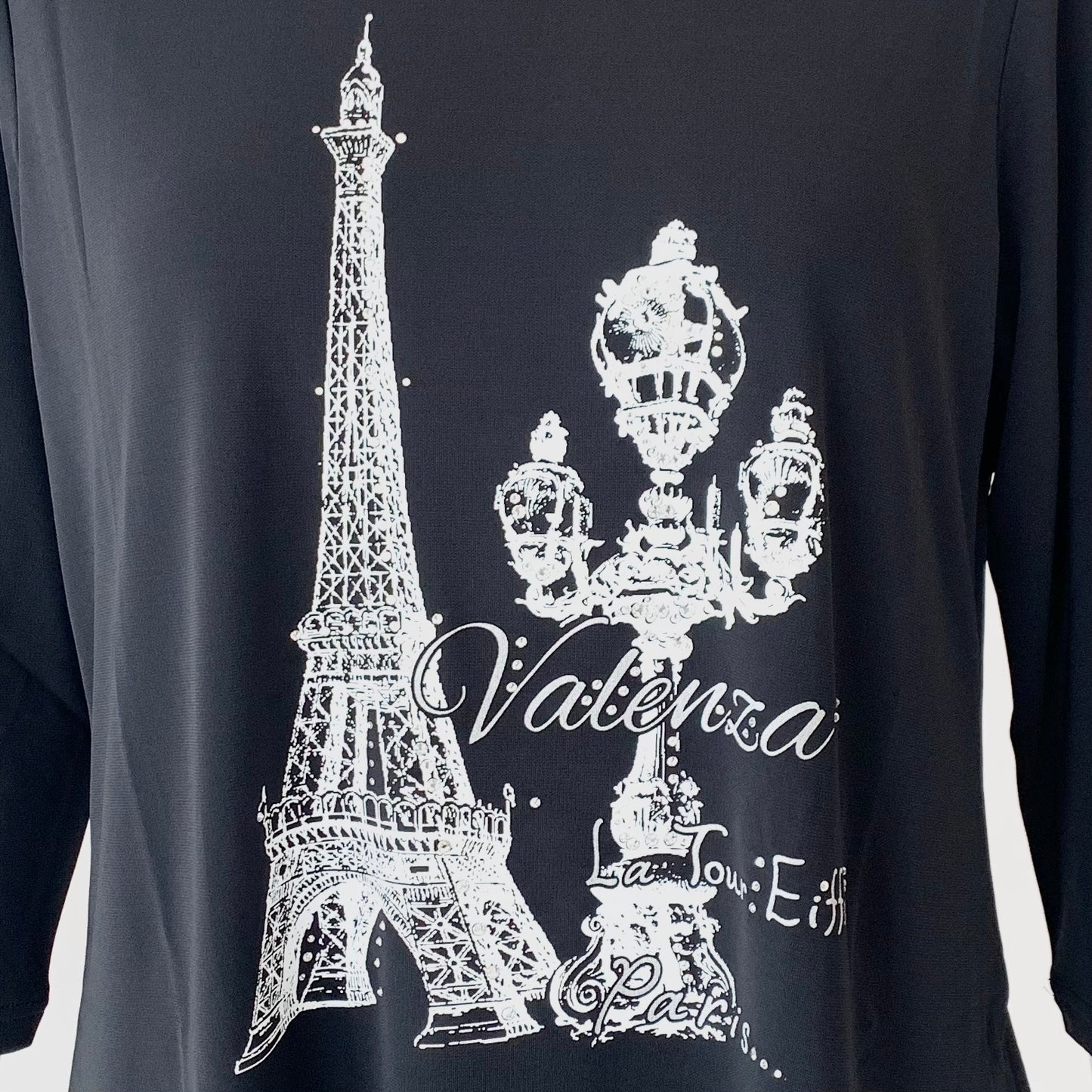 Paris モチーフプリント　七分袖　カットソー　VALENZA　5142411