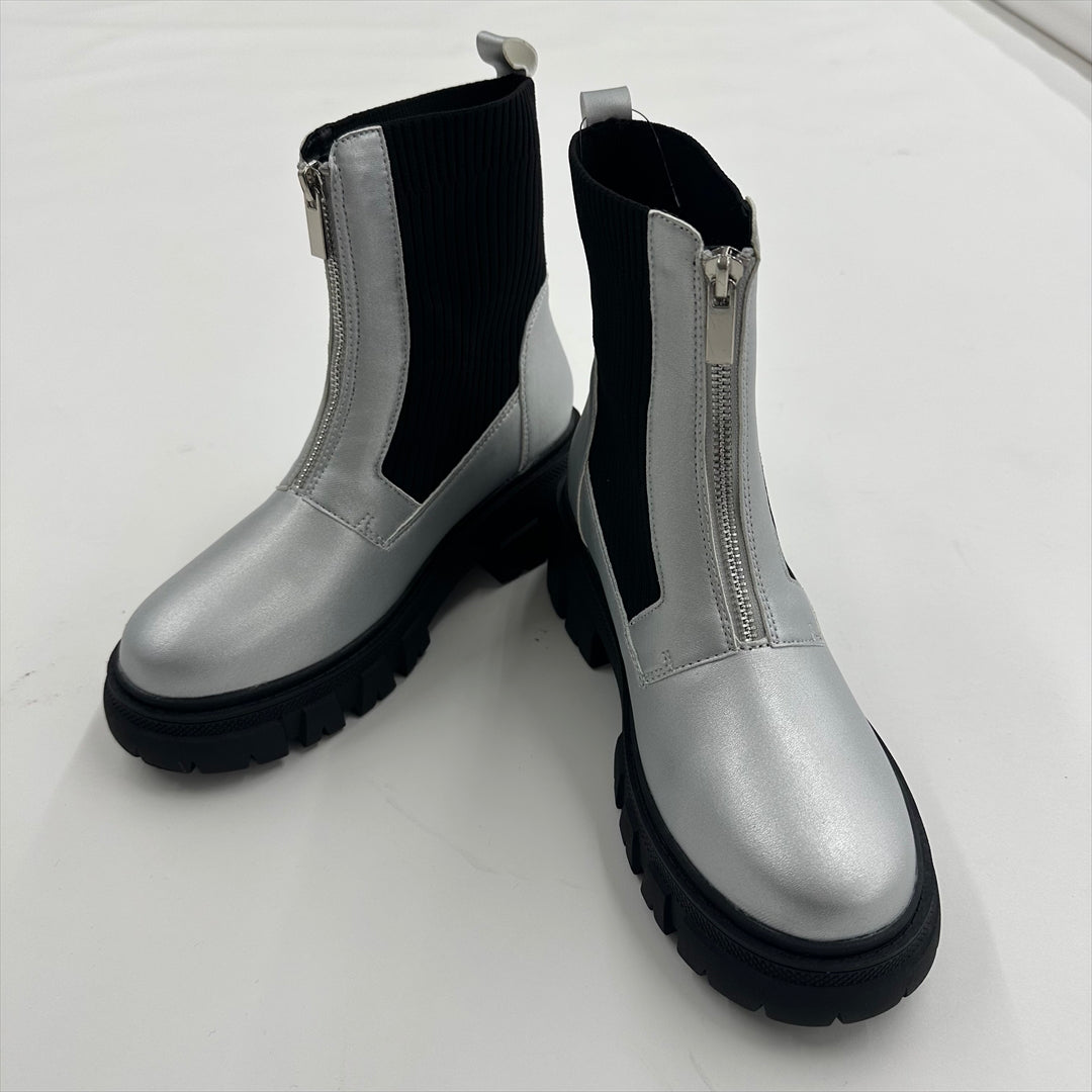 リブ編み　ジップアップブーツ　B DONNA　6054100