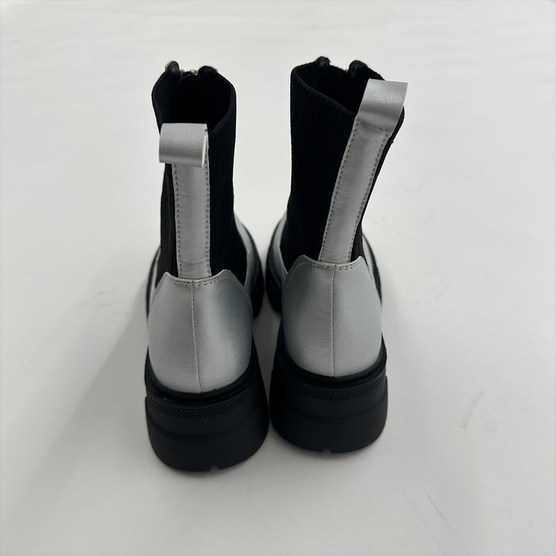 リブ編み　ジップアップブーツ　B DONNA　6054100