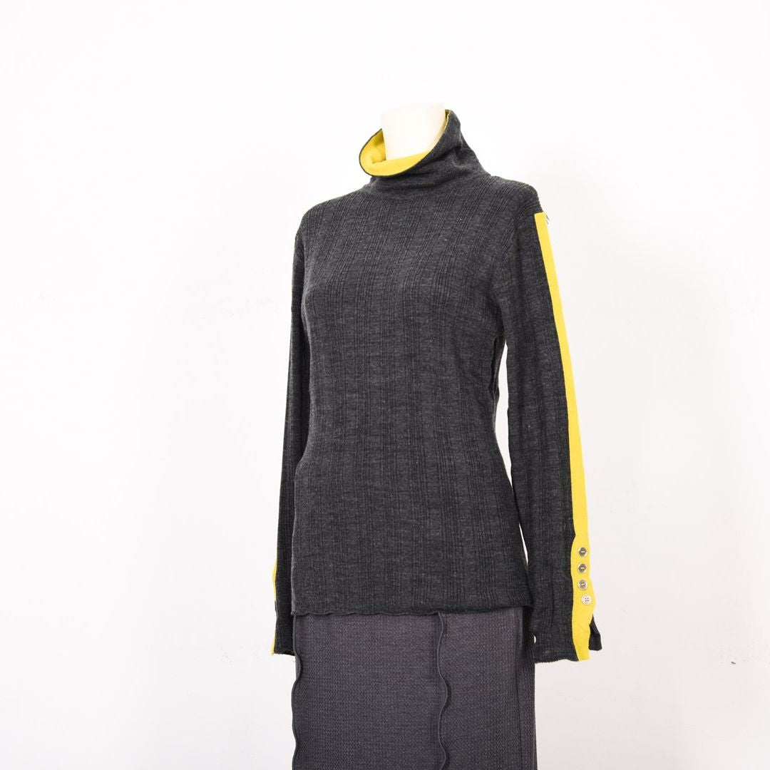 ランダムリブ　配色タートルニット　B DONNA　6053302