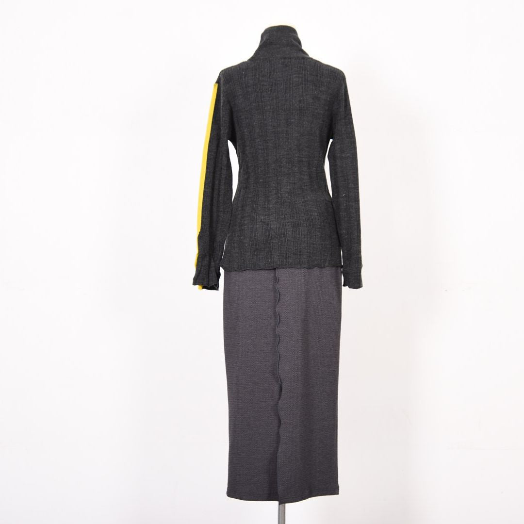 ランダムリブ　配色タートルニット　B DONNA　6053302