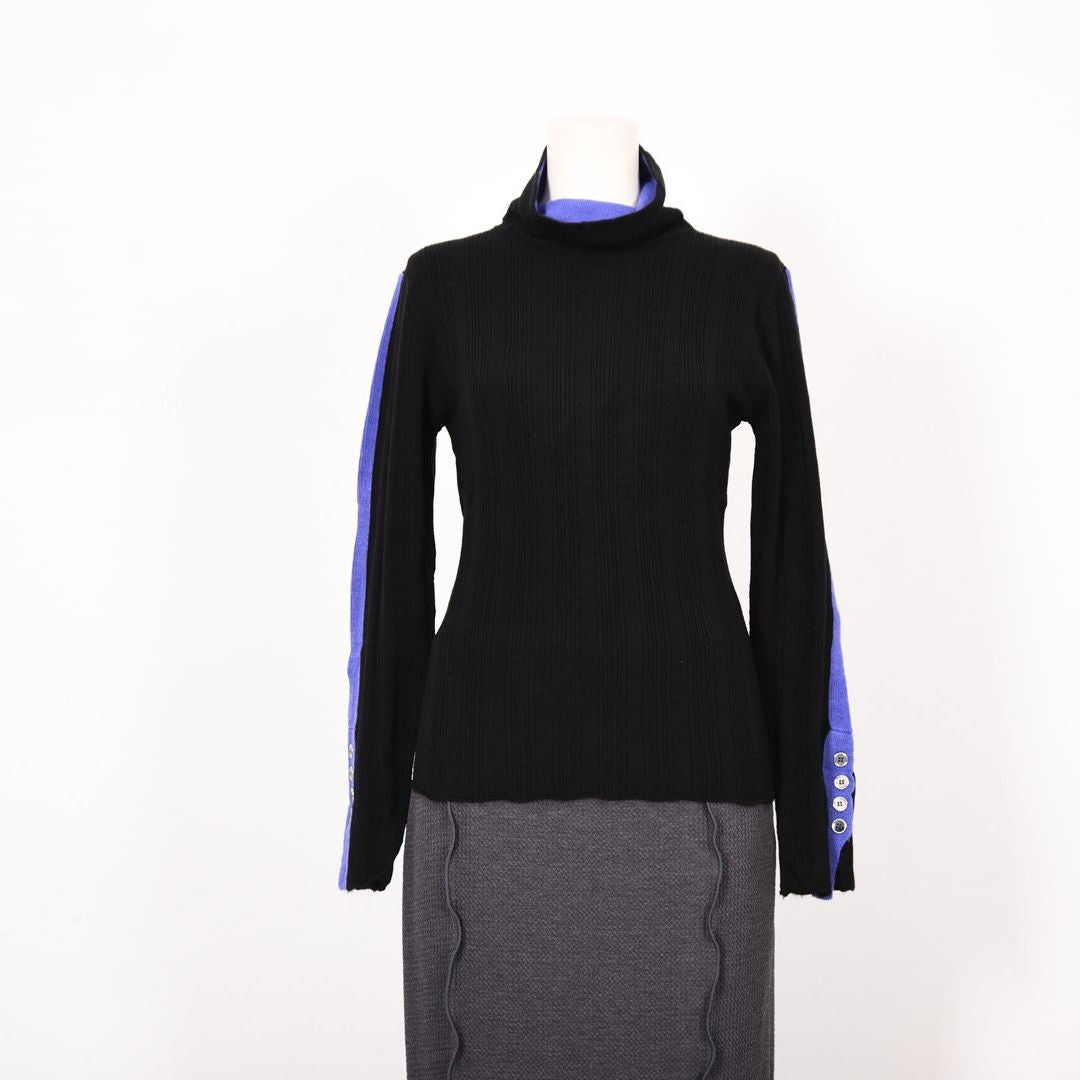 ランダムリブ　配色タートルニット　B DONNA　6053302