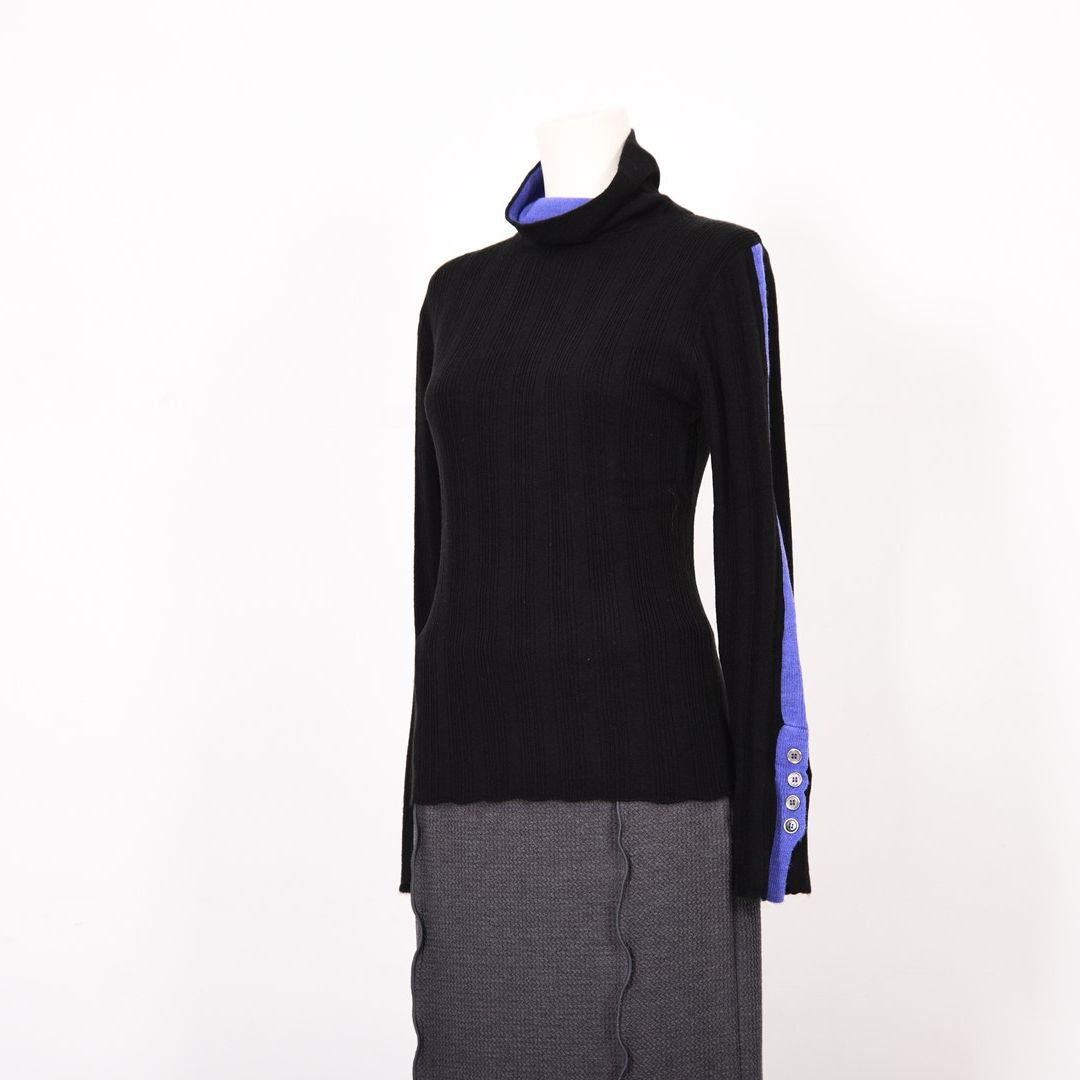 ランダムリブ　配色タートルニット　B DONNA　6053302