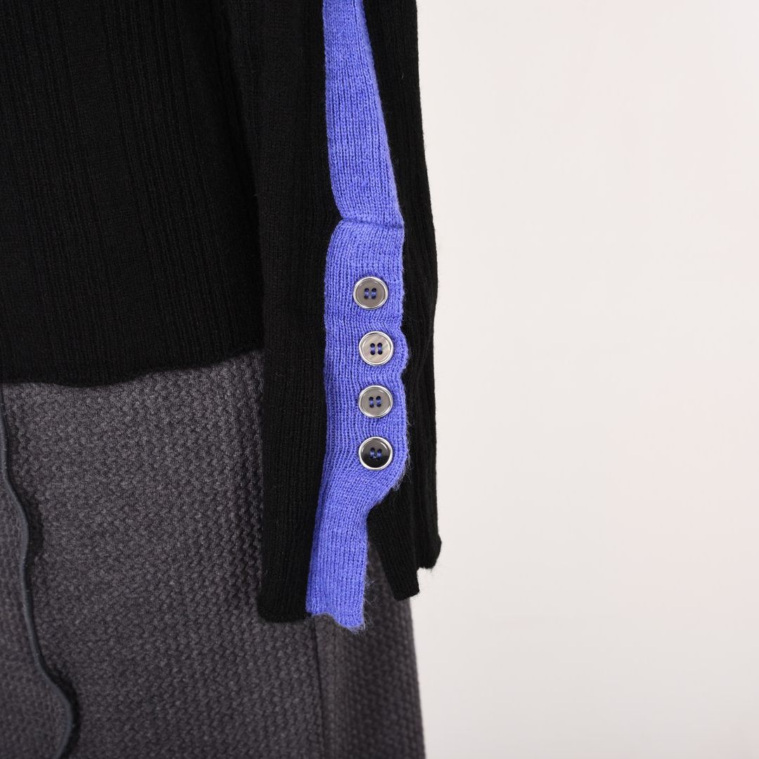 ランダムリブ　配色タートルニット　B DONNA　6053302