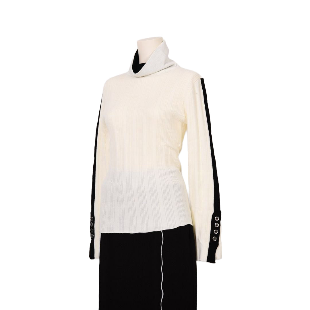 ランダムリブ　配色タートルニット　B DONNA　6053302