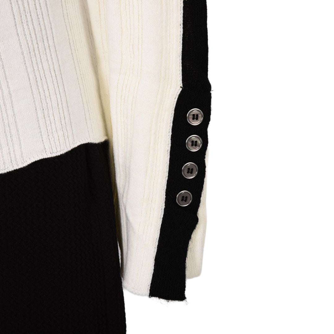 ランダムリブ　配色タートルニット　B DONNA　6053302