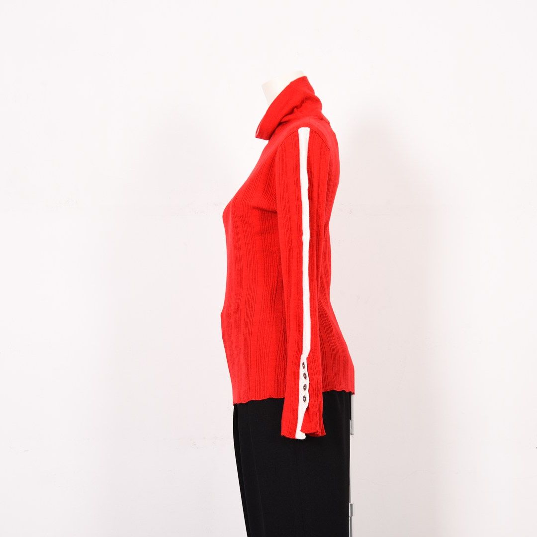 ランダムリブ　配色タートルニット　B DONNA　6053302